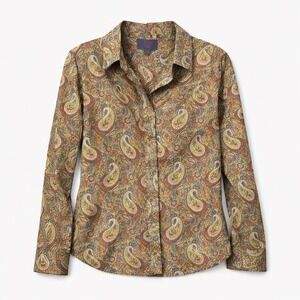 J.Crew Liberty Womens Slim Perfect Shirt Lee Manor Paisley Cotton Blouse Size 4